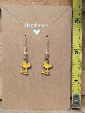 Peanuts Woodstock Snoopy Enamel Metal Earrings NEW